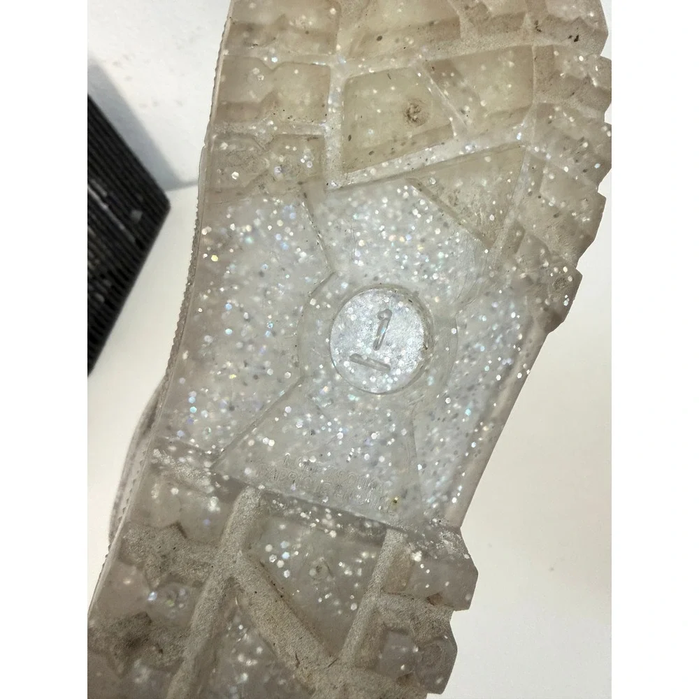 Olive & Edie Girls Silver Glitter Rain Boots Waterproof Jelly Boots Size 1
